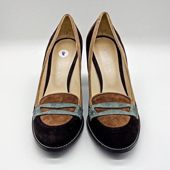 Ramon Tenza Suede Colorblock Heels - Size 7.5M & 8M - Picture 2 of 9